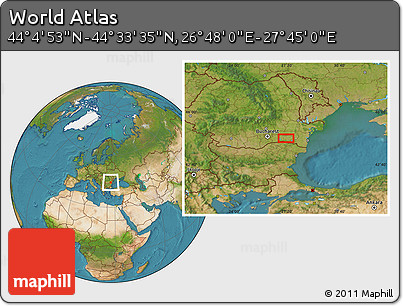 Satellite Location Map of the Area around 44° 19' 14" N, 27° 16' 29" E