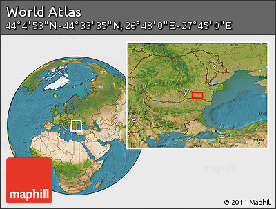 Satellite Location Map of the Area around 44° 19' 14" N, 27° 16' 29" E