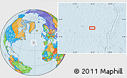 Political Location Map of the area around 44° 19' 14" N, 32° 13' 30" W