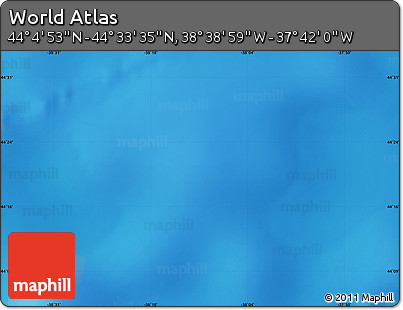 Physical Map of the Area around 44° 19' 14" N, 38° 10' 29" W