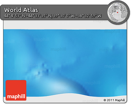 Shaded Relief 3D Map of the Area around 44° 19' 14" N, 39° 1' 29" W