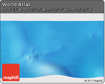 Shaded Relief 3D Map of the Area around 44° 19' 14" N, 39° 1' 29" W