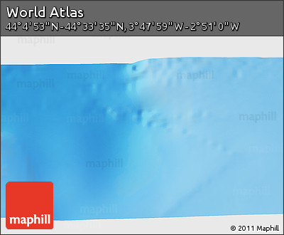 Physical 3D Map of the Area around 44° 19' 14" N, 3° 19' 30" W