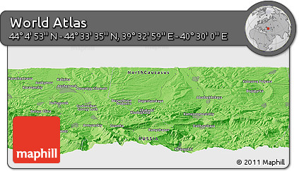 Political Panoramic Map of the Area around 44° 19' 14" N, 40° 1' 29" E