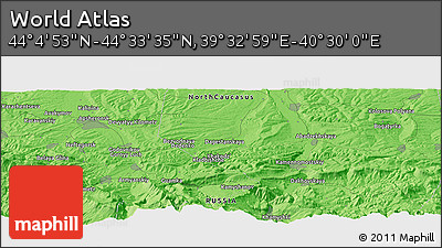 Political Panoramic Map of the Area around 44° 19' 14" N, 40° 1' 29" E