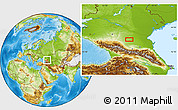 Physical Location Map of the area around 44° 19' 14" N, 44° 16' 29" E