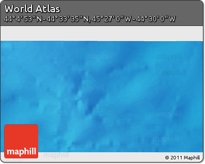 Physical 3D Map of the Area around 44° 19' 14" N, 44° 58' 30" W