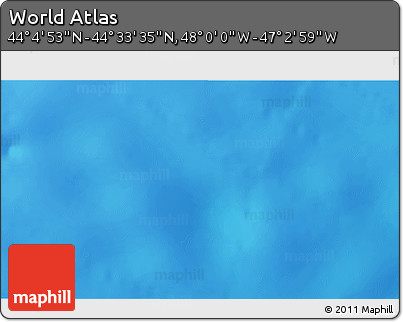 Physical 3D Map of the Area around 44° 19' 14" N, 47° 31' 29" W