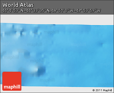 Physical 3D Map of the Area around 44° 19' 14" N, 48° 22' 30" W