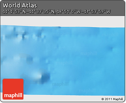 Physical 3D Map of the Area around 44° 19' 14" N, 48° 22' 30" W