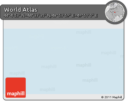 Physical 3D Map of the Area around 44° 19' 14" N, 49° 22' 30" E