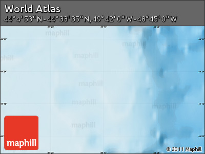 Physical Map of the Area around 44° 19' 14" N, 49° 13' 30" W