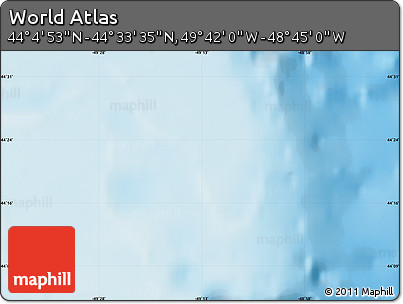Physical Map of the Area around 44° 19' 14" N, 49° 13' 30" W
