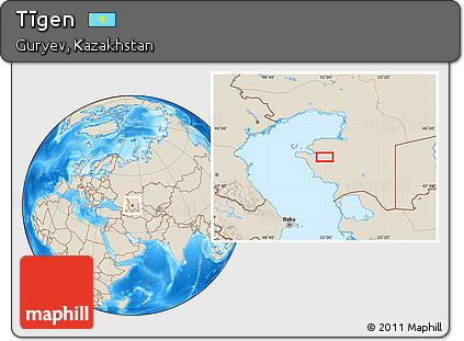 Shaded Relief Location Map of Tīgen