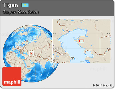 Shaded Relief Location Map of Tīgen