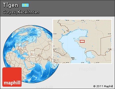 Shaded Relief Location Map of Tīgen