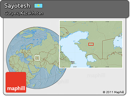 Savanna Style Location Map of Sayötesh, hill shading