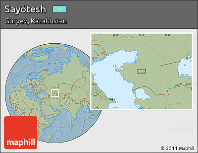 Savanna Style Location Map of Sayötesh, hill shading