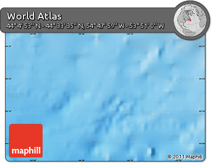 Physical Map of the Area around 44° 19' 14" N, 54° 19' 30" W
