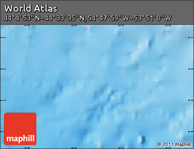 Physical Map of the Area around 44° 19' 14" N, 54° 19' 30" W