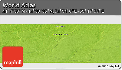 Physical Panoramic Map of the Area around 44° 19' 14" N, 55° 19' 30" E