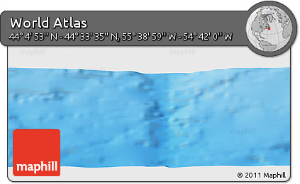 Shaded Relief Panoramic Map of the Area around 44° 19' 14" N, 55° 10' 29" W