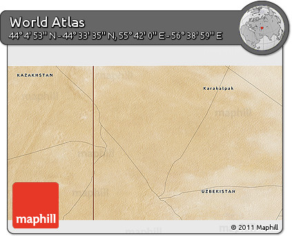 Satellite 3D Map of the Area around 44° 19' 14" N, 56° 10' 29" E