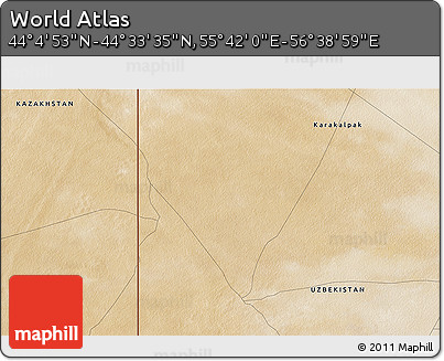 Satellite 3D Map of the Area around 44° 19' 14" N, 56° 10' 29" E