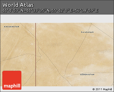 Satellite 3D Map of the Area around 44° 19' 14" N, 56° 10' 29" E