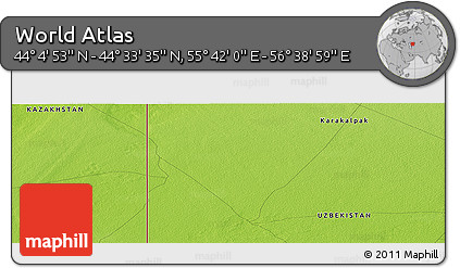Physical Panoramic Map of the Area around 44° 19' 14" N, 56° 10' 29" E