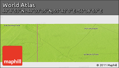 Physical Panoramic Map of the Area around 44° 19' 14" N, 56° 10' 29" E
