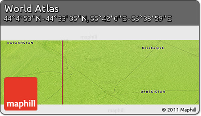 Physical Panoramic Map of the Area around 44° 19' 14" N, 56° 10' 29" E