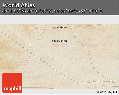 Satellite 3D Map of the Area around 44° 19' 14" N, 57° 1' 29" E