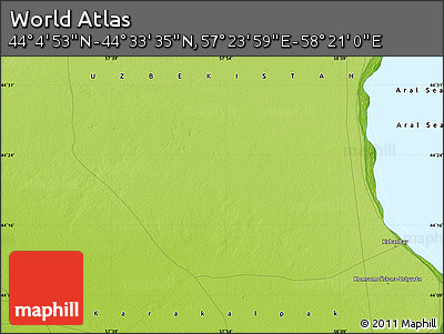 Physical Map of the Area around 44° 19' 14" N, 57° 52' 30" E