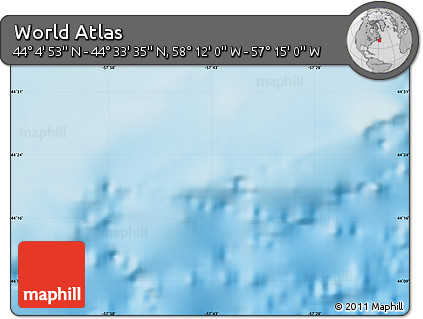 Physical Map of the Area around 44° 19' 14" N, 57° 43' 30" W