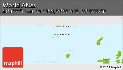 Physical Panoramic Map of the Area around 44° 19' 14" N, 60° 25' 29" E