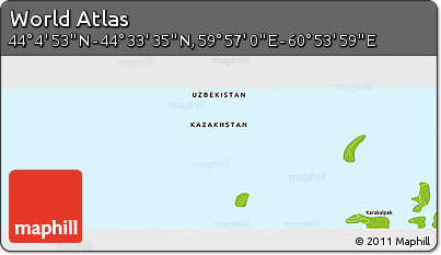 Physical Panoramic Map of the Area around 44° 19' 14" N, 60° 25' 29" E