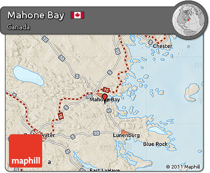 Shaded Relief Map of Mahone Bay