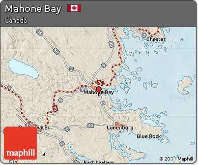 Shaded Relief Map of Mahone Bay