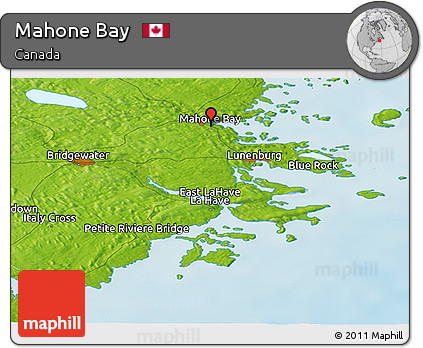Physical Panoramic Map of Mahone Bay