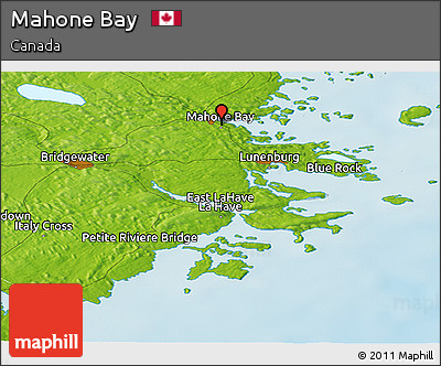 Physical Panoramic Map of Mahone Bay