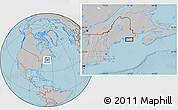 Gray Location Map of Sealand, hill shading