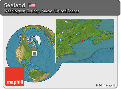 Satellite Location Map of Sealand