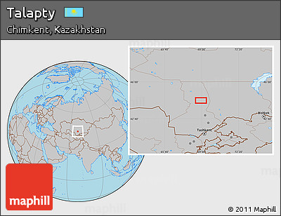 Gray Location Map of Talapty