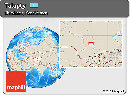 Shaded Relief Location Map of Talapty