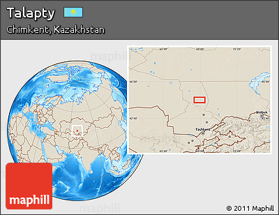 Shaded Relief Location Map of Talapty