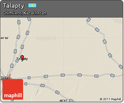 Shaded Relief Map of Talapty