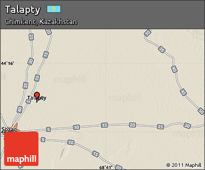 Shaded Relief Map of Talapty