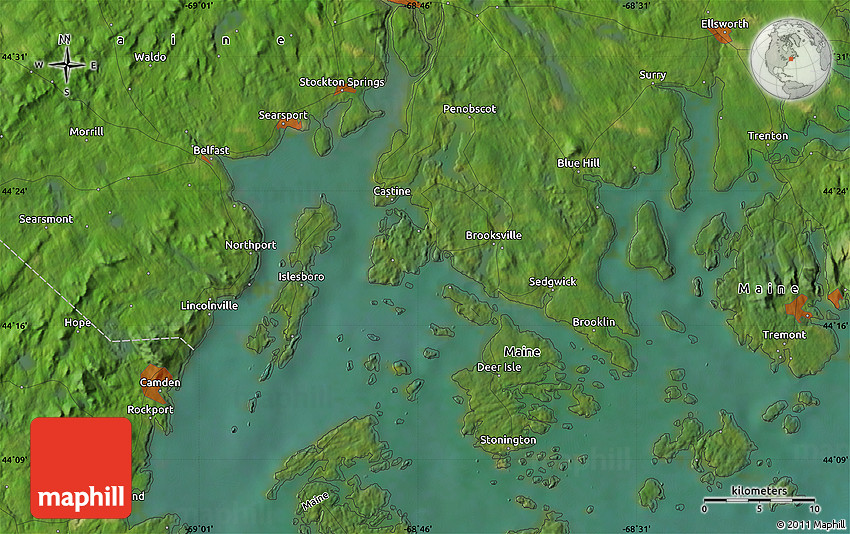 Satellite Map of Swanville