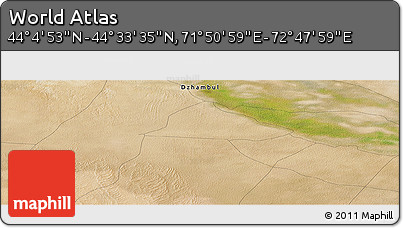 Satellite Panoramic Map of the Area around 44° 19' 14" N, 72° 19' 29" E